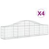 vidaXL Cesti Gabbioni ad Arco 4 pz 200x30x40/60 cm Ferro Zincato