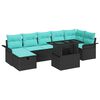 vidaXL Set Divano da Giardino con cuscino 8 pcs Nero Poly Rattan