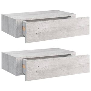 vidaXL Scaffali con Cassetti 2 pz Grigio Cemento 40x23,5x10 cm in MDF