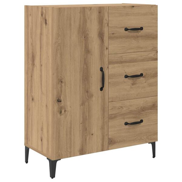 vidaXL Credenza Rovere artigianale 69,5 x 34 x 90 cm Legno multistrato