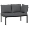vidaXL Panca da Giardino con Cuscini Nera in Alluminio