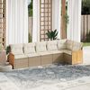 vidaXL Set Divano da Giardino 6 pz con Cuscini Beige in Polyrattan