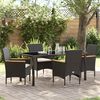 vidaXL Set da Pranzo per Giardino con cuscino 5 pcs Nero polyrattan
