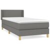 vidaXL Giroletto a Molle con Materasso Grigio Scuro 90x190 cm Tessuto