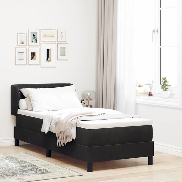 vidaXL Letto a molle con materasso Nero 80 x 200 cm Velluto