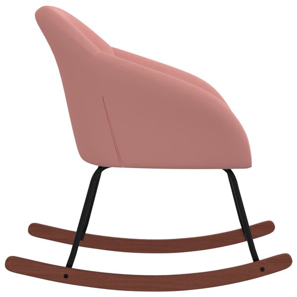 vidaXL Poltrona a Dondolo Rosa in Tessuto