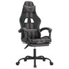 vidaXL Sedia da Gaming con Poggiapiedi Nero e Grigio in Similpelle