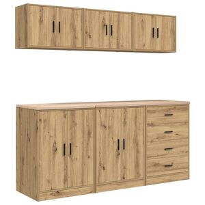 vidaXL Armadi da Garage 6 pz Rovere Artigianale in Legno Multistrato