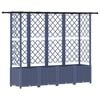 vidaXL Letto Rialzato con Griglia e Tetto Grigio 202 x 40 x 136 cm PP