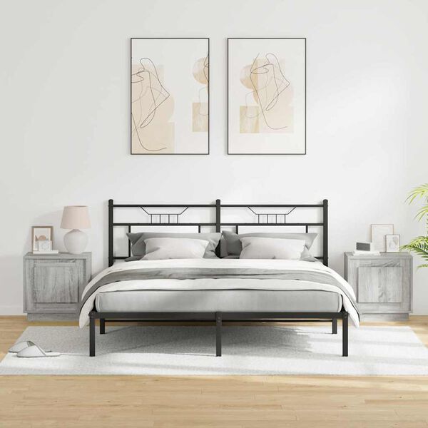 vidaXL Armadio da Notte 2 pcs Grigio 44 x 34,5 x 45 cm