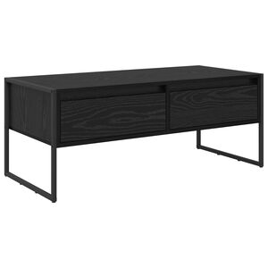 vidaXL Tavolino da salotto con cassetto Rovere Nero 100 x 46 x 40 cm