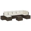 vidaXL Set Divano da Giardino con cuscino 8 pcs Marrone polyrattan