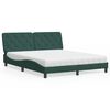 vidaXL Letto con Materasso Verde Scuro 160x200 cm in Velluto