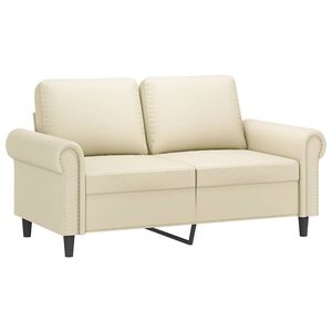 vidaXL Divano a 2 Posti Crema 120 cm in Similpelle