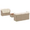 vidaXL Set Divano da Giardino 6 pz con Cuscini Beige in Polyrattan