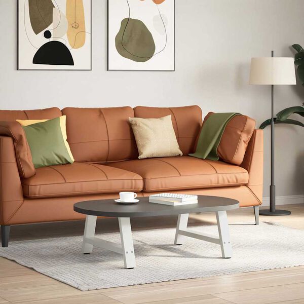 vidaXL Gambe per Tavolino da Caff&egrave; a Forma di A 2 pz Bianche 70x(30-31) cm Acciaio