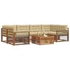 vidaXL Set di divani da esterno con cuscino 8 pcs Naturale e Beige