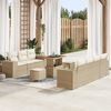 vidaXL Set Divano da Giardino con cuscino 10 pcs Beige e Crema
