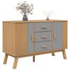 vidaXL Credenza OLDEN Grigia e Marrone 114x43x73,5 cm Massello di Pino