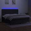 vidaXL Letto a Molle Materasso e LED Nero 200x200cm in Tessuto