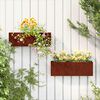 vidaXL Fioriere da Parete 2 pz Ruggine in Acciaio Corten 53x10x17 cm