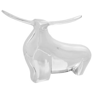 vidaXL Scultura di toro Argento 37 x 44 x 17 cm Alluminio