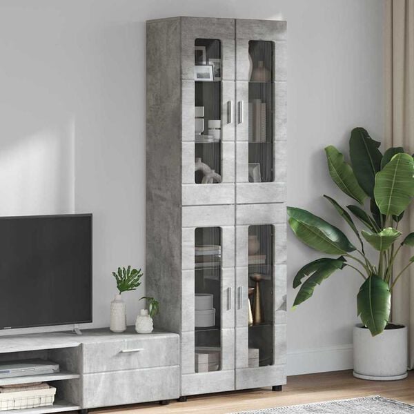 vidaXL Credenza con lo scaffale FLORIN Grigio cemento 60 x 35 x 182 cm