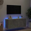 vidaXL Mobile TV a Parete con Luci LED Grigio Cemento 100x35x41 cm