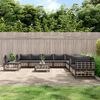vidaXL Set Divani da Giardino 11pz con Cuscini in Polyrattan Antracite