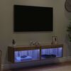 vidaXL Set mobile TV con led Rovere artigianale Legno multistrato