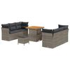 vidaXL Set Divano da Giardino 9 pz Grigio polyrattan