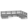 vidaXL Set Salotto da Giardino 7 pz in Legno Massello di Pino Grigio