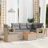 vidaXL Set Divano da Giardino 6 pz con Cuscini Beige Misto Polyrattan
