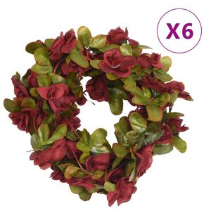 vidaXL Ghirlande Fiori Artificiali Natale 6 pz Rosso Vino 250 cm