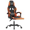 vidaXL Sedia da Gaming Girevole Poggiapiedi Nero Arancione Similpelle
