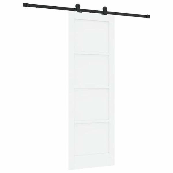 vidaXL Porta scorrevole Bianco e Nero 73,5 x 211 cm Pino massello
