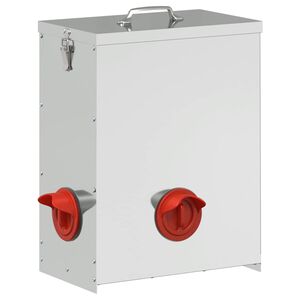 vidaXL Feeder per pollo Argento 32,5 x 20,5 x 43 cm Acciaio zincato