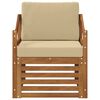 vidaXL Set di divani da esterno con cuscino Naturale 67 x 63 x 73 cm