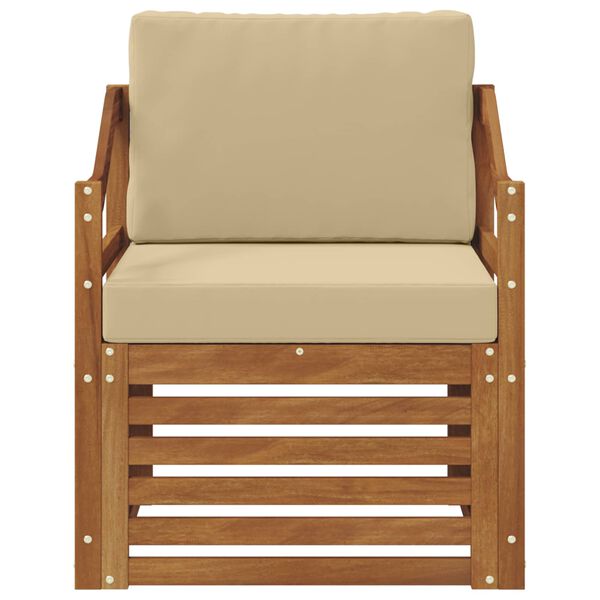 vidaXL Set di divani da esterno con cuscino Naturale 67 x 63 x 73 cm