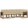 vidaXL Set di divani da esterno con cuscino 5 pcs Naturale e Beige