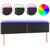 vidaXL Testiera a LED Nera 180x5x78/88 cm in Similpelle