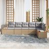 vidaXL Set Divano da Giardino 6 pcs beige e grigio chiaro Poly Rattan