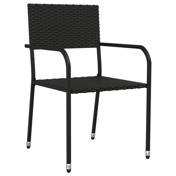 vidaXL Set da Pranzo da Giardino 7 pz Nero in Polyrattan