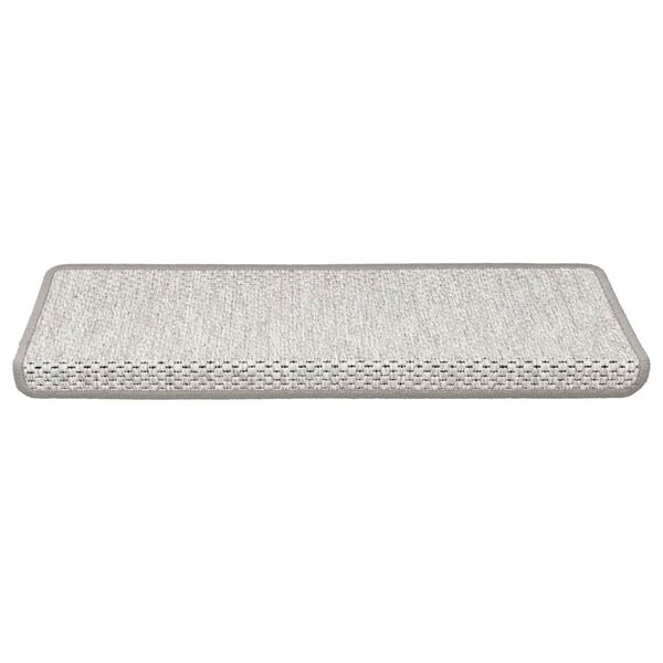 vidaXL Tappeti Autoadesivi Scale Aspetto Sisal 15 pz 65x21x4cm Platino