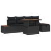vidaXL Set Divano da Giardino 6 pz Nero polyrattan