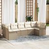 vidaXL Set Divano da Giardino con cuscino 7 pcs Beige Poly Rattan