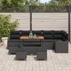 vidaXL Set Divano da Giardino 10 pcs Nero polyrattan