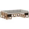 vidaXL Set di divani da esterno 9 pcs Naturale e Grigio Chiaro