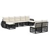 vidaXL Set Divano da Giardino 9 pcs Nero e Bianco Crema polyrattan