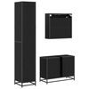 vidaXL Set di mobili per il bagno 3 pcs Rovere Nero Legno multistrato